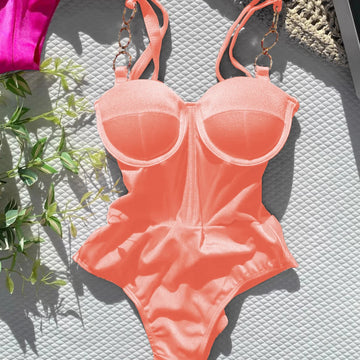 2024 Sexy Push Up One Piece Swimsuit Women Swimwear Underwire Monokini Bathing Suits Swim Suit Wear Summer Beachwear