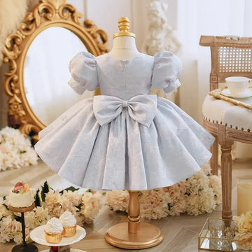 IYEAL Blue Children Holiday Dresses 2024 Pearl Butterfly Girl's Party Dress For Eid Wedding Birthday Party First Communion Gown