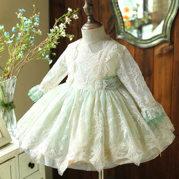 Baby's First Year Party Dress Children's Wedding Dress New Girl's Lace Lace Lolita Dress Girl's Tulle Bowknot Dress