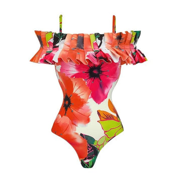 2024 New One Piece Swimsuit For Women Swimwear with Skirt Ruffle Bathing Suit Monokini Beach Bodysuit Beach Wear