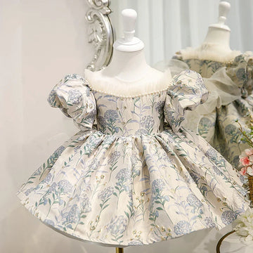 Baby Spanish Lolita Princess Ball Gown Beading Design Birthday Party Christening Clothes Easter Eid Dresses for Girls 2023 Kids