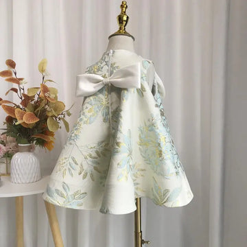 Spanish Vintage Lolita Princess Ball Gown Bow Sleeveless Design Infant Birthday Christening Dresses For Girl Easter Eid A1401