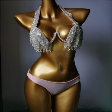 2022 venus vacation new style rhinestone bikini mature women swimwear diamond bling bathing suit beachwear siamese stones bikini