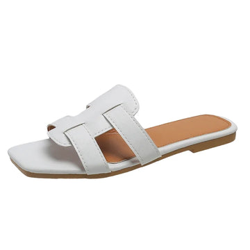 2024 New Summer Women's Slippers Roman Fashion Designer Flat Sandals Latex Soft Sole Shoes Female Breathable Beach Flip-flops