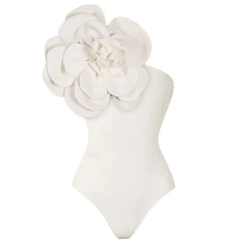 2024 Women's Swimsuit 3D Flower Printed One Piece Swimsuit and Sarong Summer Swimwear Women Bikini Beachwear Bathing Suit Dress