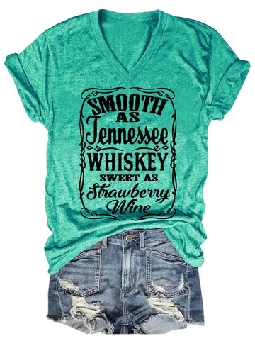 Smooth As Tennessee Whiskey Wine Women's T-shirt - Outlets Forever