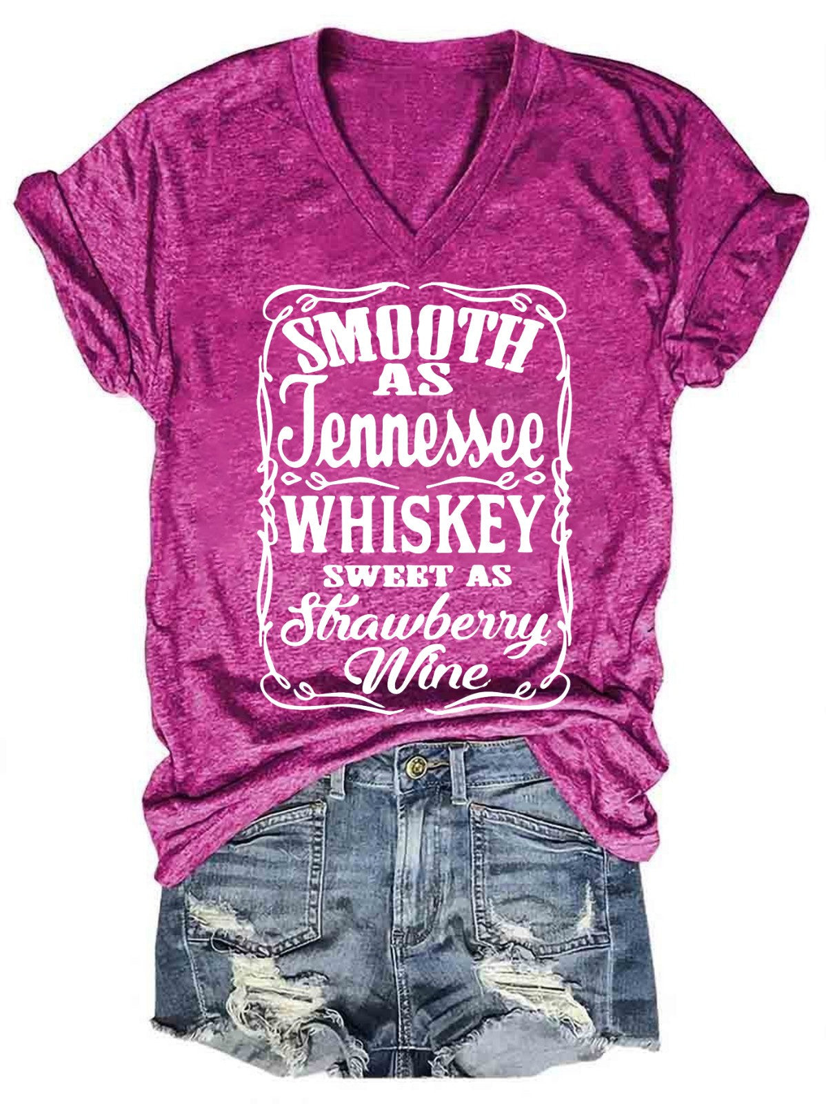 Smooth As Tennessee Whiskey Wine Women's T-shirt - Outlets Forever