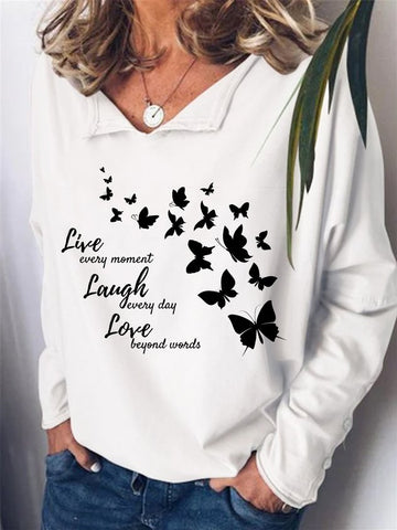 Women Live Laugh Love Long Sleeve Top - Outlets Forever