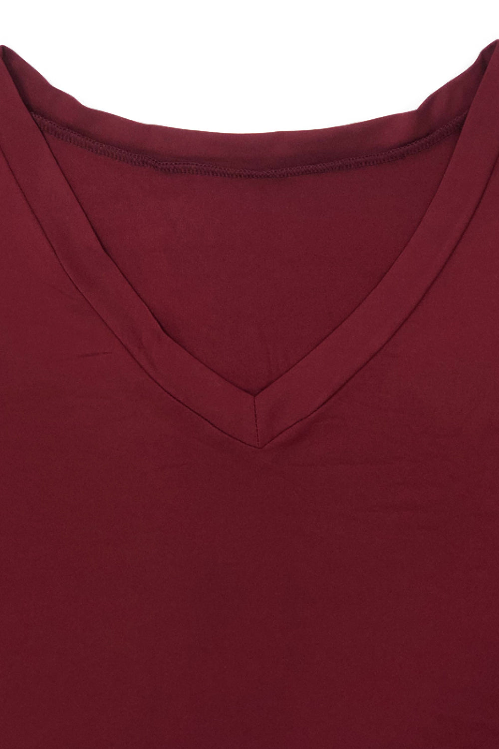 Plus Size V-Neck Slit Tee and Pants Set - Outlets Forever