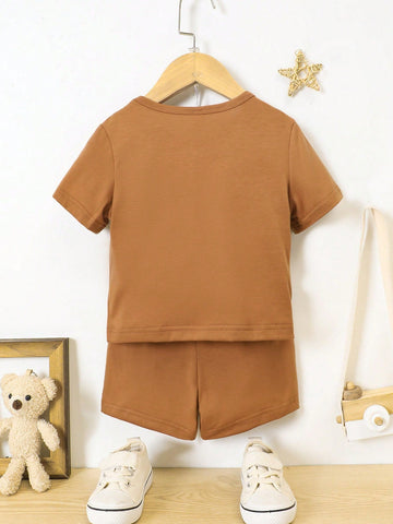 Toddler Girls Bear Print Tee & Shorts