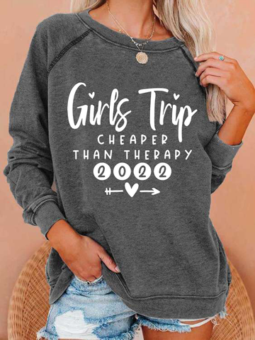 New Year Top Girls Trip 2022 Therapy Long Sleeve Top