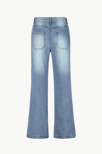 Full-Length Pocket Wide Leg Jeans