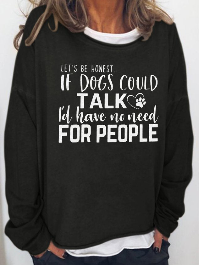 Women Funny Dog Lover Long Sleeve Top - Outlets Forever