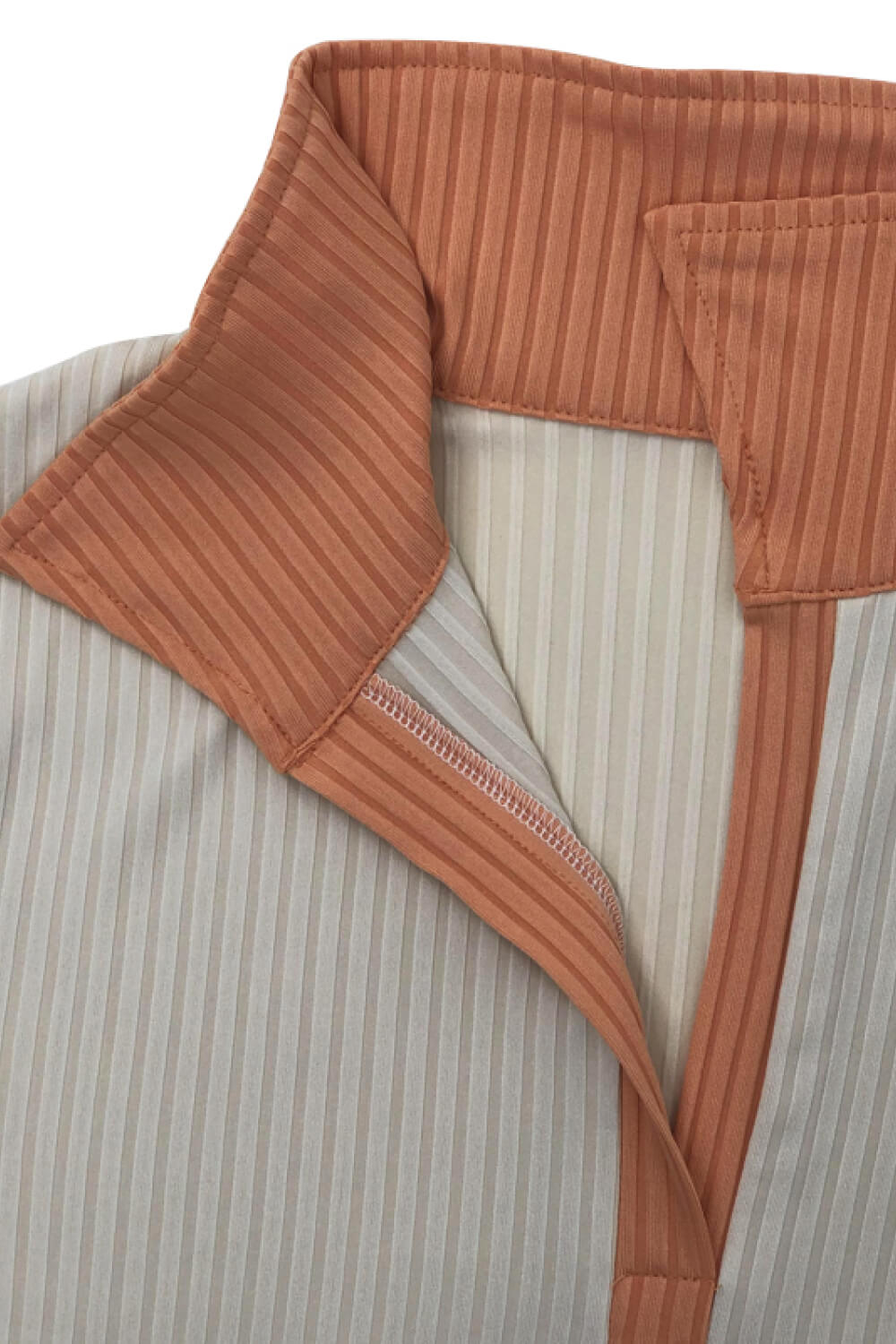 Plus Size Two-Tone Ribbed Top and Drawstring Pants Set - Outlets Forever