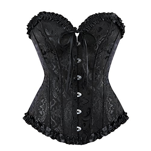 Frawirshau Corset Top Black Corsets for Women Renaissance Corset Plus Size Corset Women's Bustiers & Corsets Black Size S