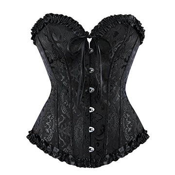 Frawirshau Corset Top Black Corsets for Women Renaissance Corset Plus Size Corset Women's Bustiers & Corsets Black Size S