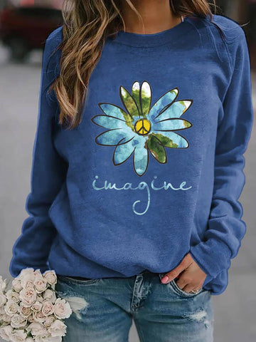 Imagine Peace Flower Women’s Sweatshirt