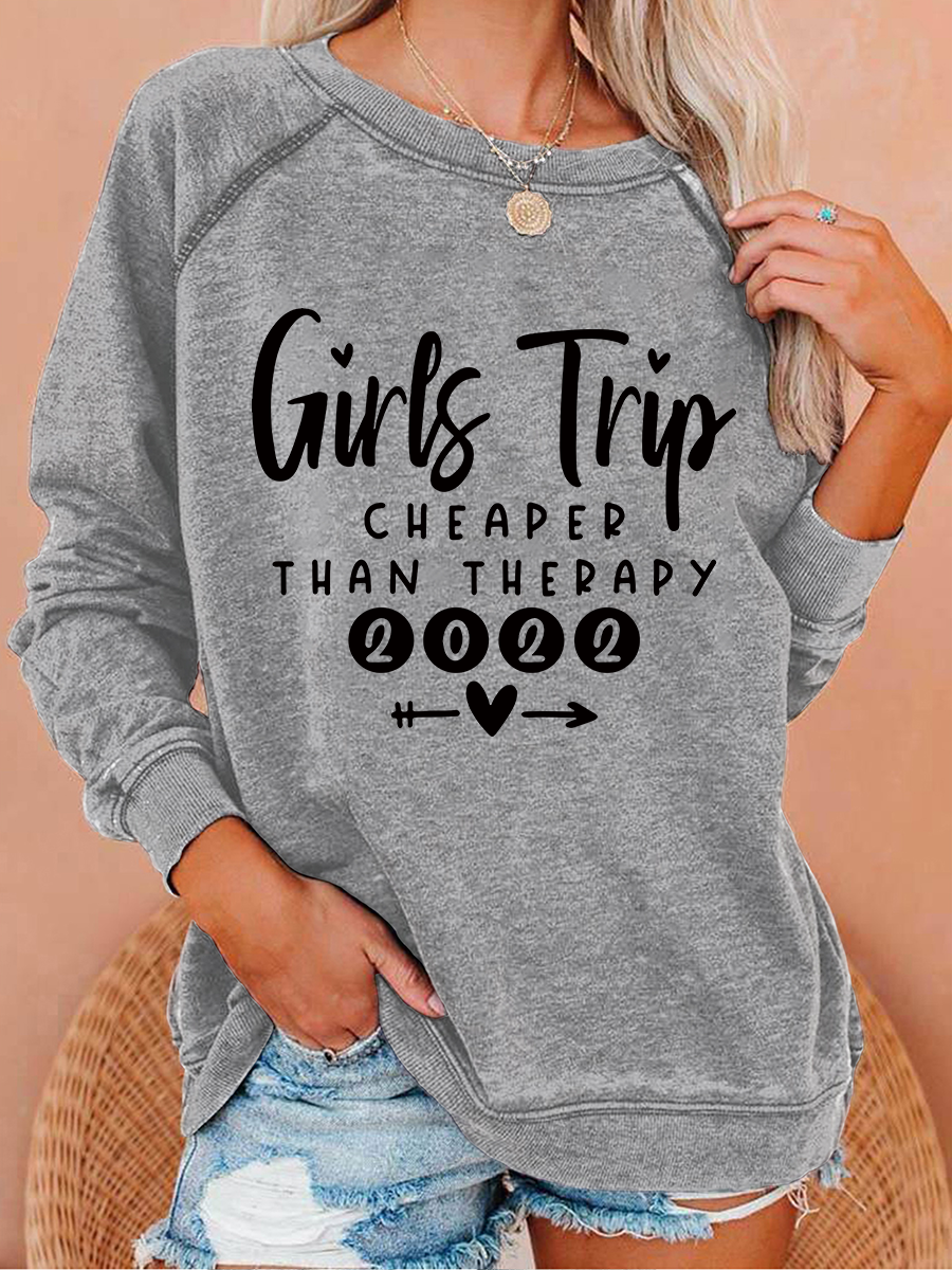 New Year Top Girls Trip 2022 Therapy Long Sleeve Top - Outlets Forever