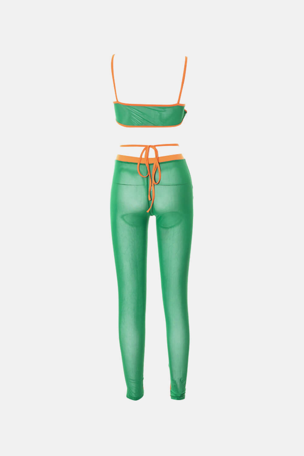 Contrast Bra and Tie Back Leggings Set - Outlets Forever