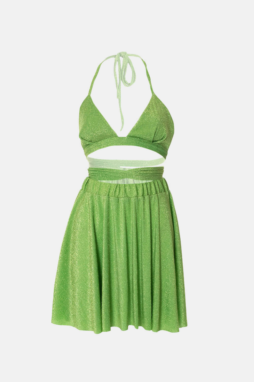 Glitter Bralette and Mini Skirt Set - Outlets Forever