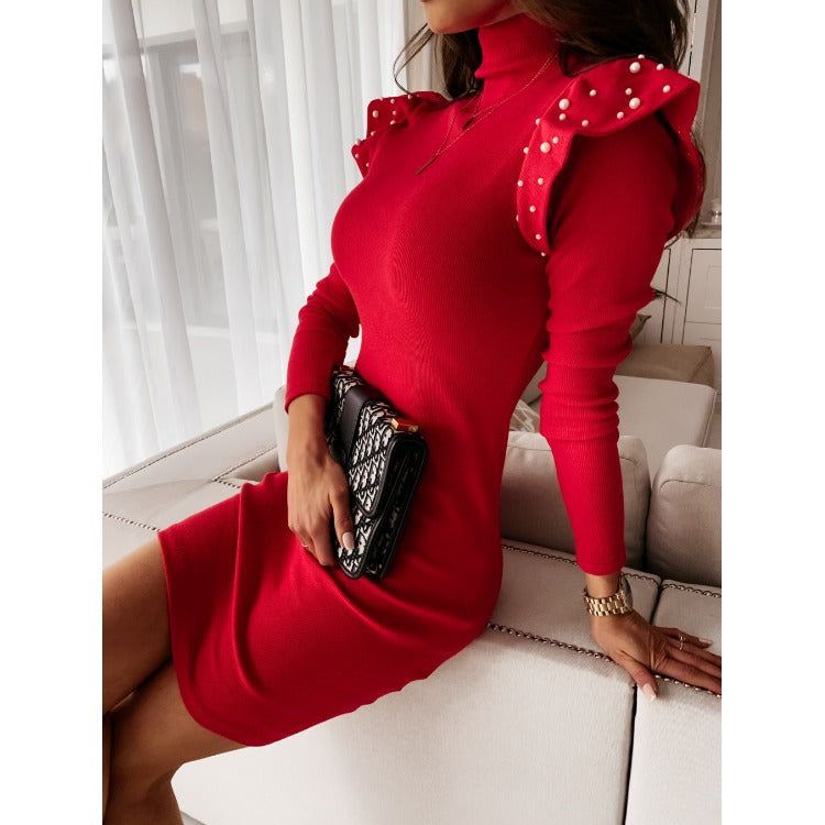 Pure Color Shrug And Beaded Bottom Skirt - Outlets Forever