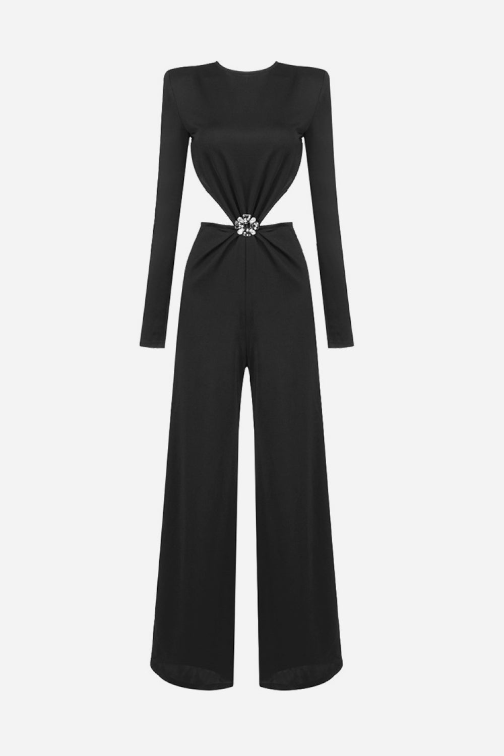 Round Neck Open Back Top and Pants Set - Outlets Forever