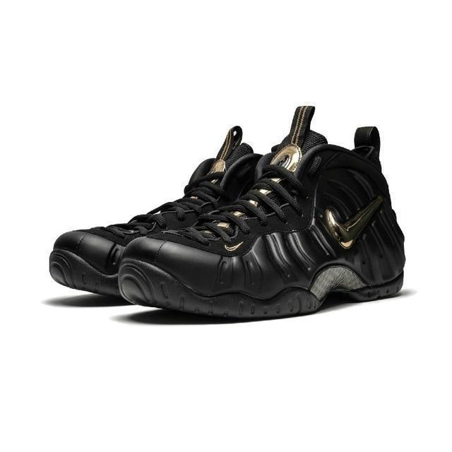 Nike Air Foamposite Black Gold Bubble Men Basketball Shoes Sneakers Original Air Cushion Sports Outdoor Designer #624041-009 - CADEAUME