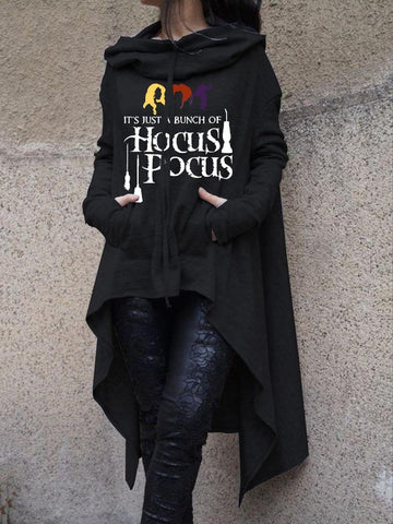 Women Its Just A Bunch Of Hocus Pocus Irregular Halloween Sweatshirt