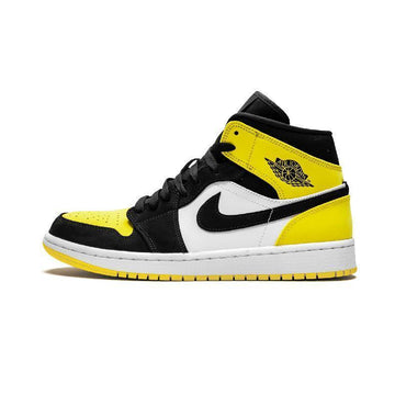 Air Jordan 1 MID SE AJ1 black and yellow toes to help basketball shoes --852,542,071