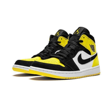 Air Jordan 1 MID SE AJ1 black and yellow toes to help basketball shoes --852,542,071