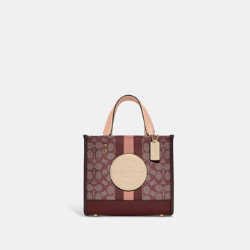 Coach Outlet Dempsey Tote 22 In Signature Jacquard With Stripe And Coach Patch - CADEAUME