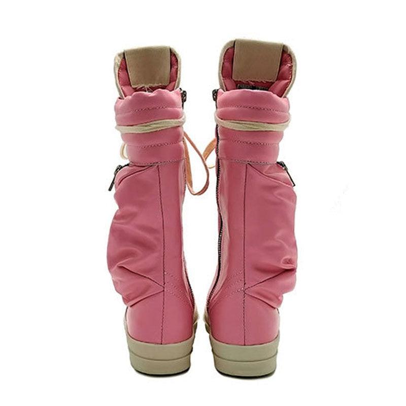 Combat Boots Women Pink Black Women&#39;s Winter Sneakers With Pocket P40d50 - CADEAUME