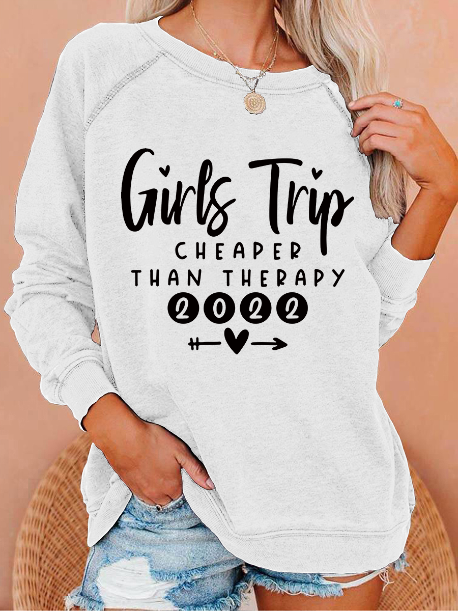 New Year Top Girls Trip 2022 Therapy Long Sleeve Top - Outlets Forever