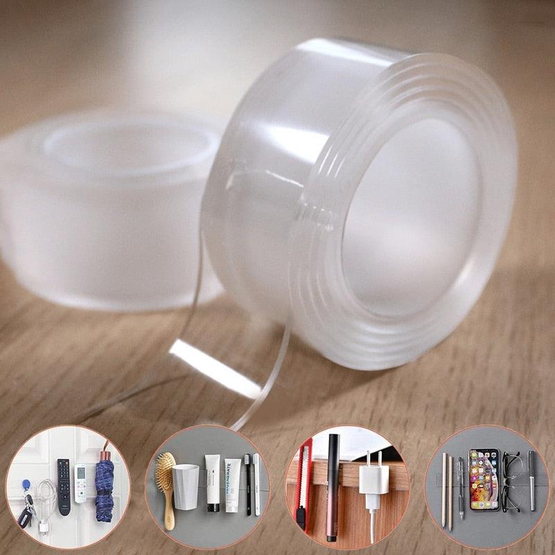Double Side Tape Feature Waterproof Reusable Adhesive Transparent Glue Stickers Suit for Home Bathroom Decoration 1/2/3/5 Meters - CADEAUME