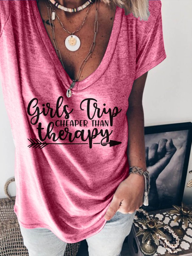 Women Girl's Trip Therapy Tee - Outlets Forever