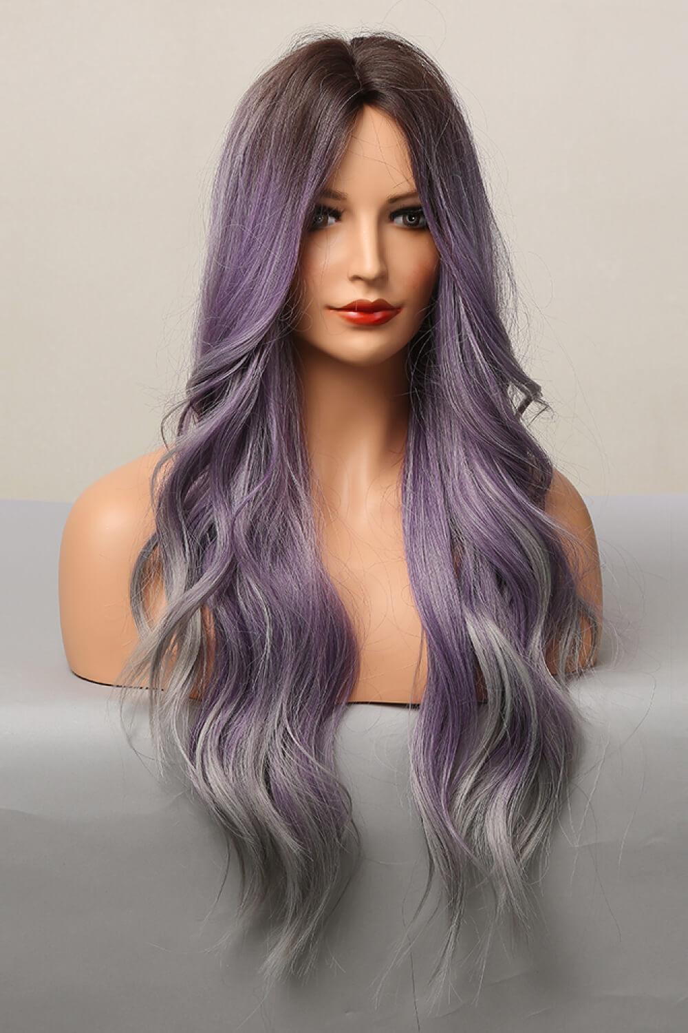 Elegant Wave Full Machine Synthetic Wigs in Purple 26'' - CADEAUME