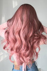 Fashion Wave Synthetic Long Wigs in Pink 26'' - CADEAUME