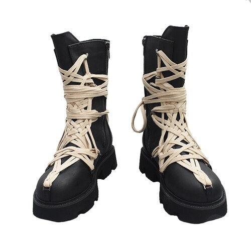 Gothic Boots For Women 2022 Spring Punk Style Women Black Boots P40d50 - CADEAUME