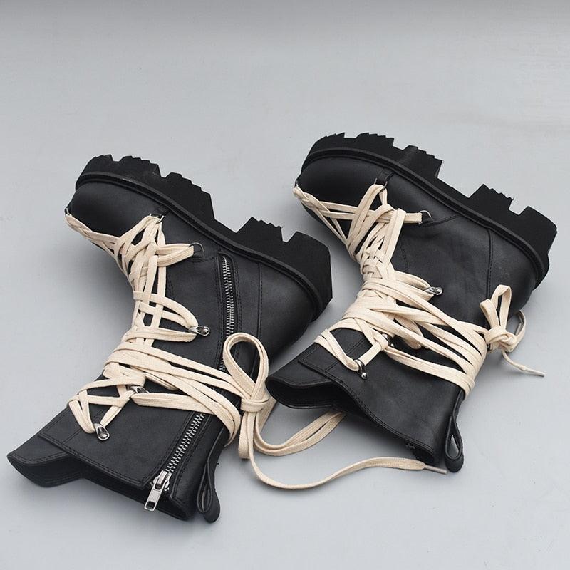 Gothic Boots For Women 2022 Spring Punk Style Women Black Boots P40d50 - CADEAUME