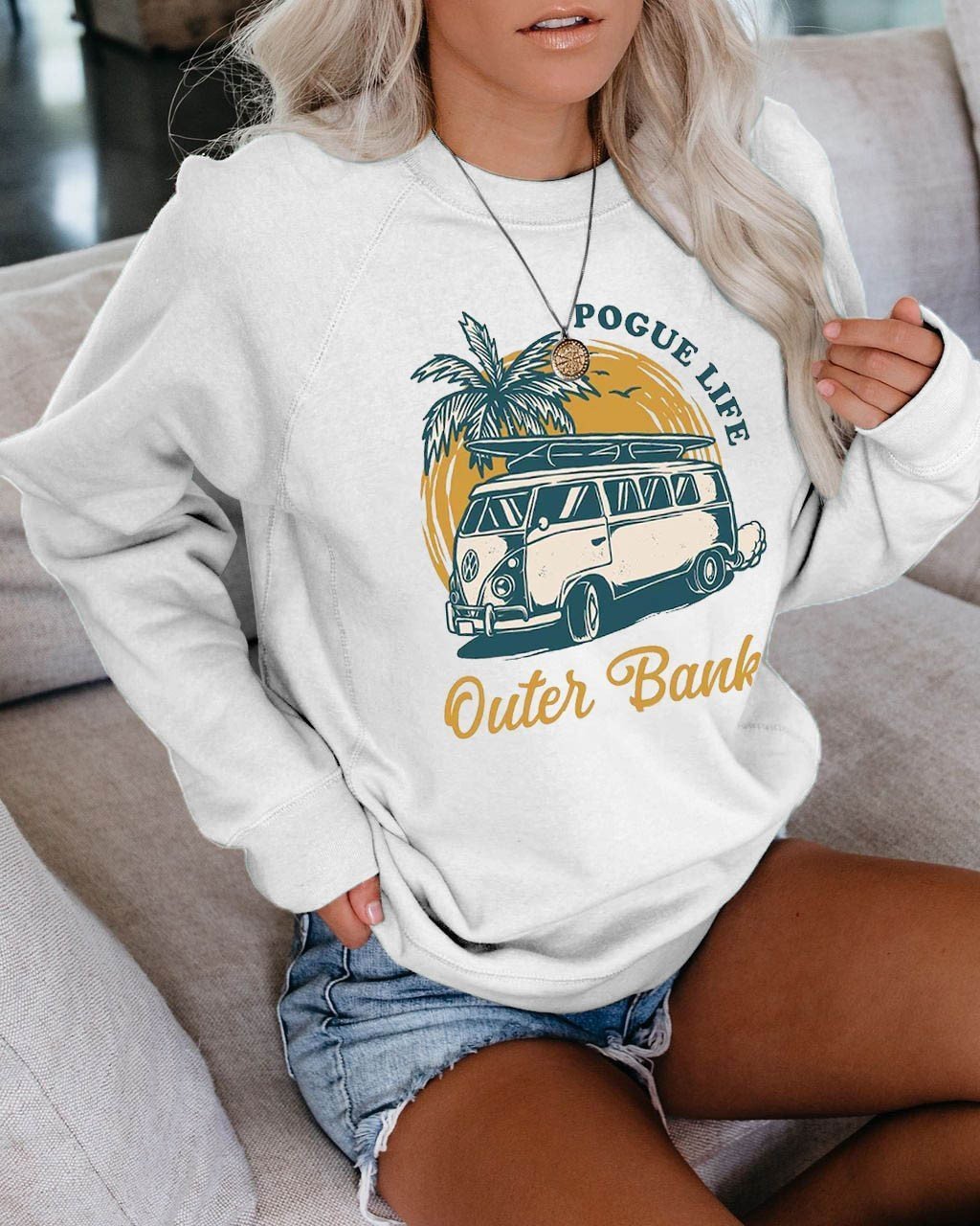 Women Outer Banks Pogue Life Sweatshirt - Outlets Forever