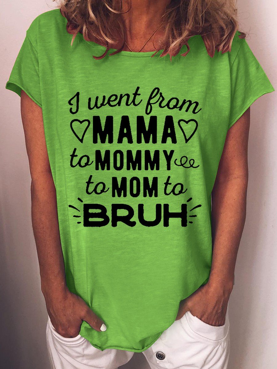 Women's Funny Mom Shirts Went From Mama To Mommy To Mom To Bruh T-shirt - Outlets Forever