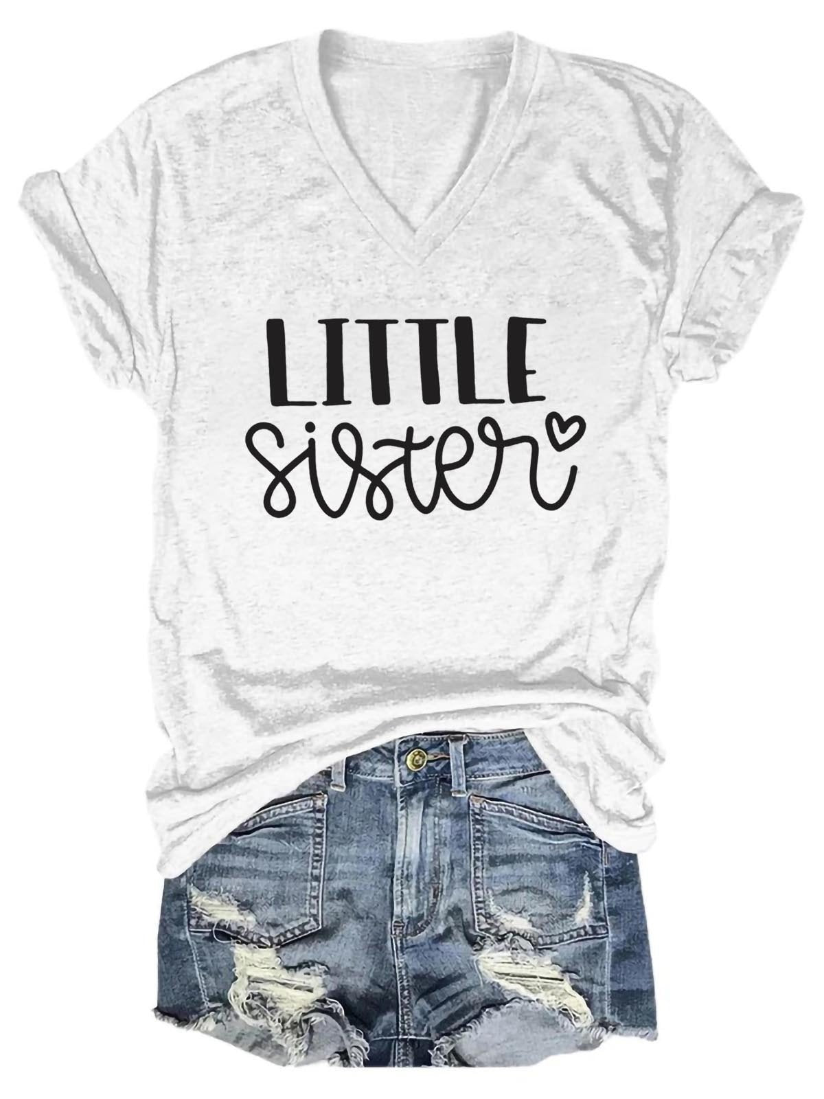 Women's Little Sister V-Neck T-Shirt - Outlets Forever