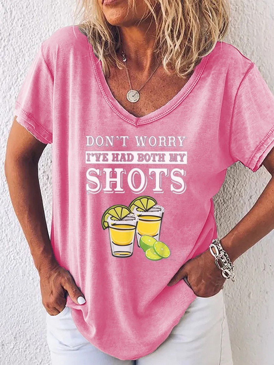 Don't Worry I've Had Both My Shots Print Women's T-shirt - Outlets Forever