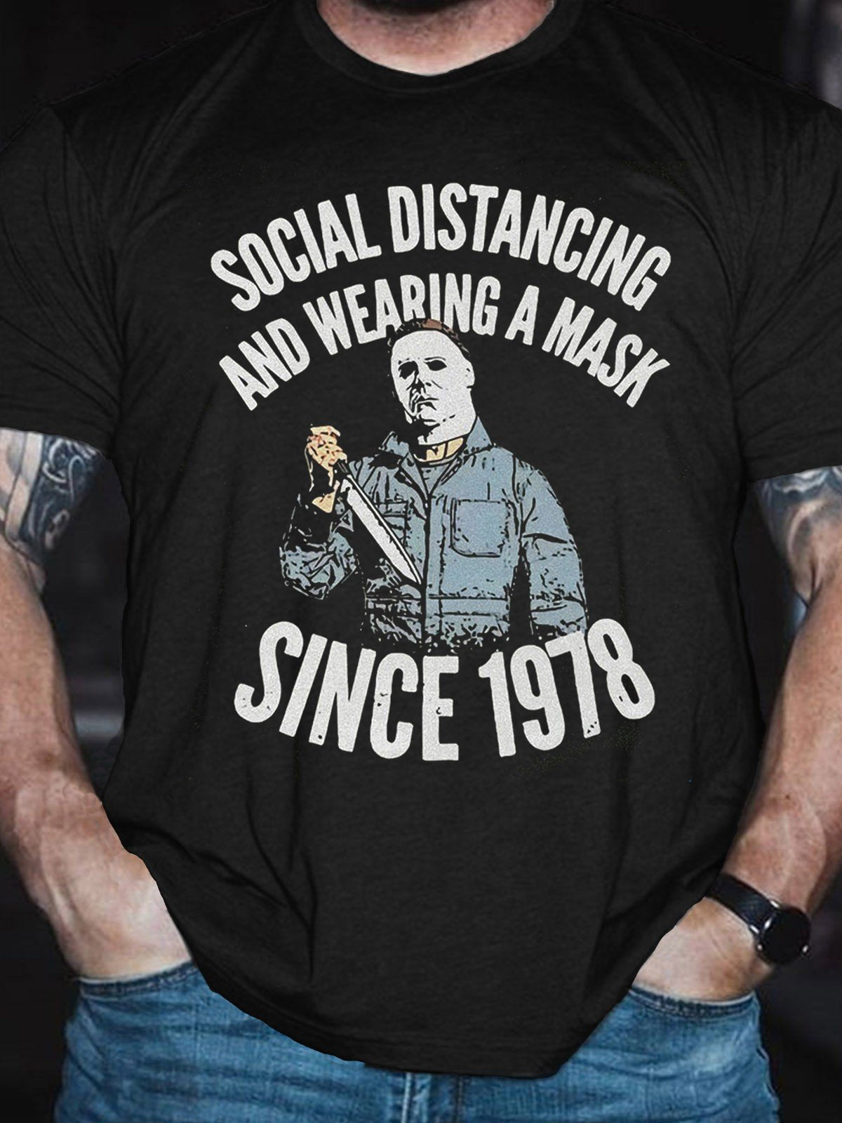 Men's Social Distancing And Wearing A Mask Since 1978 T-Shirt - Outlets Forever