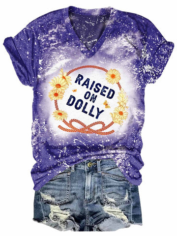 Women's Raised on Dolly-Western V-neck Tee - Outlets Forever