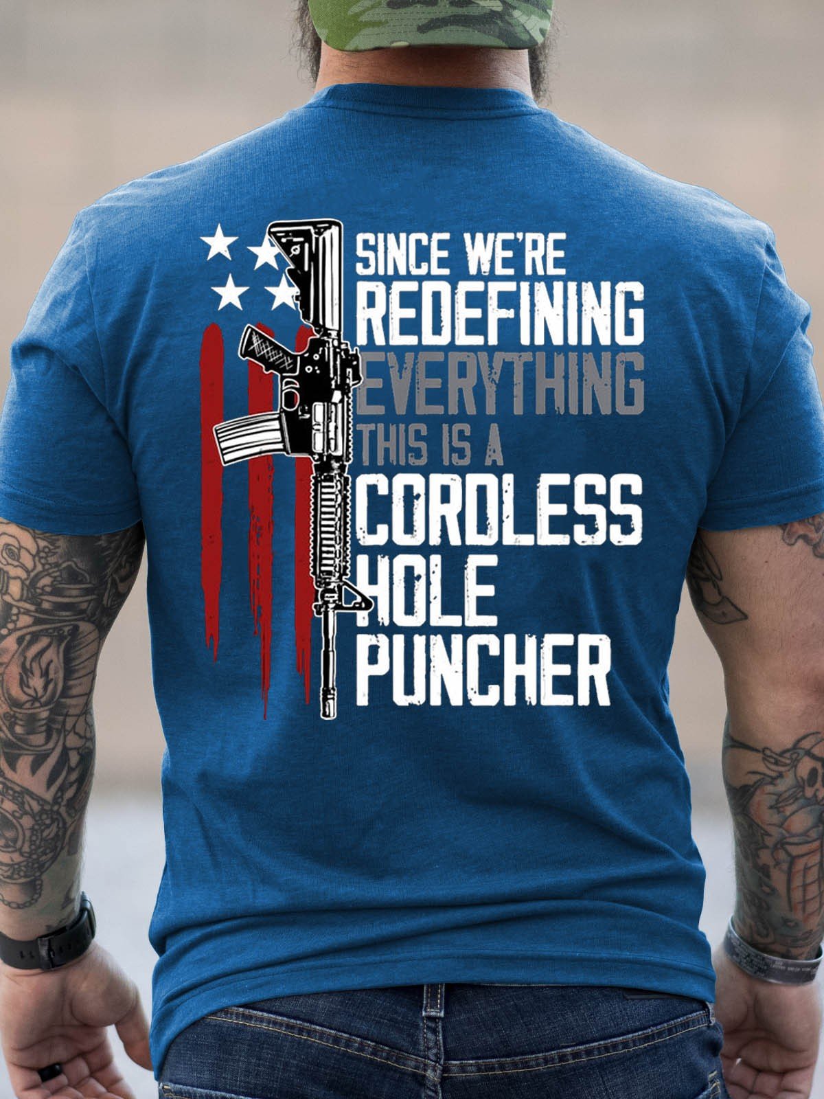 Men's Since We Are Redefining Everything This Is A Cordless Hole Puncher T-Shirt - Outlets Forever