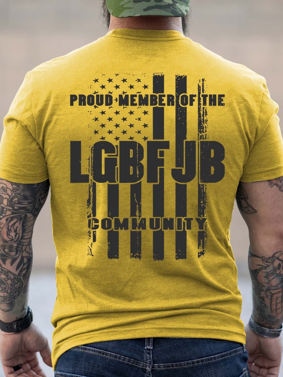 Men's Us Flag Proud Member Of LGBFJB Community T-Shirt - Outlets Forever