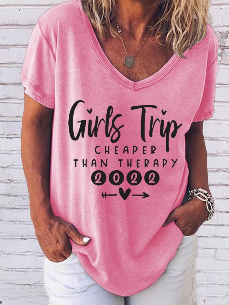 Women Girl's Trip Therapy 2022 Tee - Outlets Forever