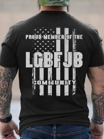 Men's Us Flag Proud Member Of LGBFJB Community T-Shirt