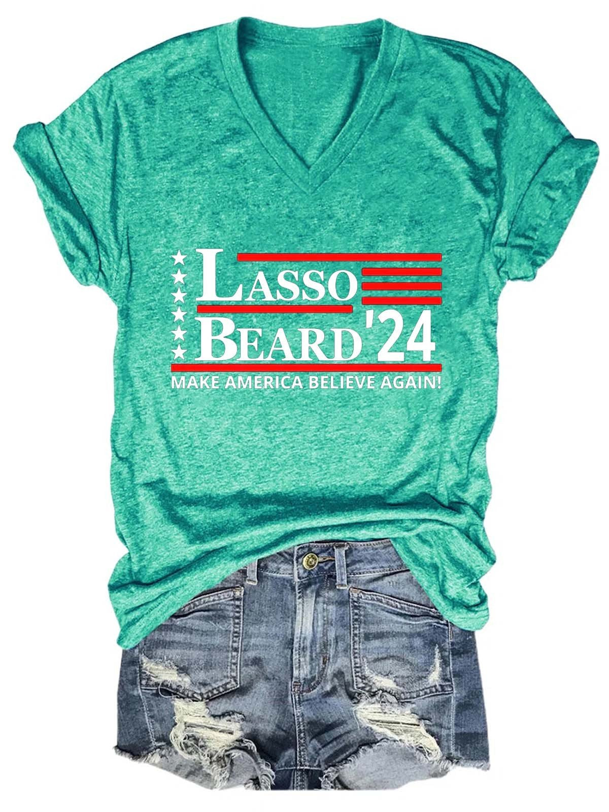 Women Lasso Beard 24 Tee - Outlets Forever